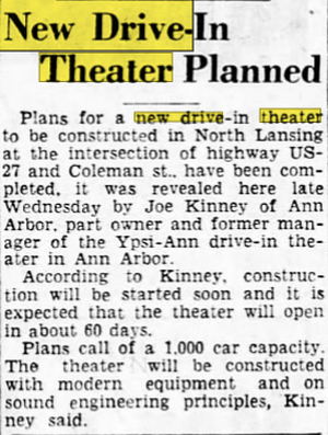 Northside Drive-In Theatre - June 1949 Article